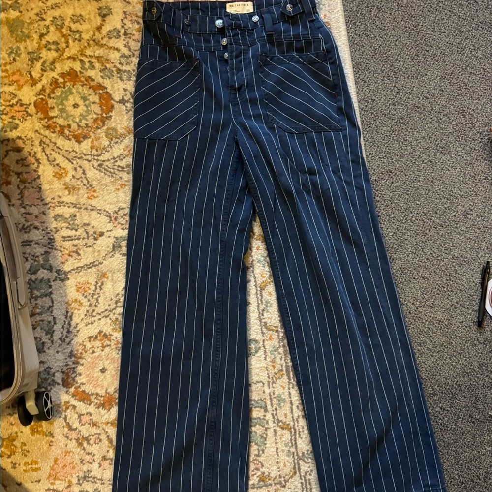 Free People stripped jeans